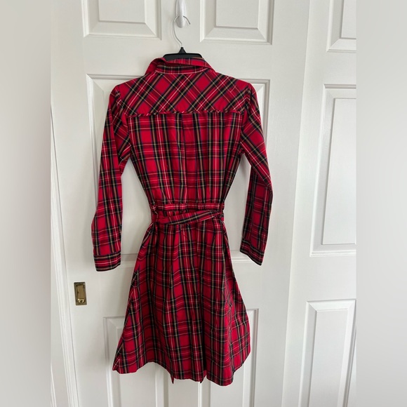 J Crew size 0 tartan plaid fitted shirt dress 100% cotton - Picture 4 of 5